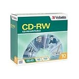 Verbatim 95170 700 MB 2x-4x ReWritable Disc CD+RW, 10-Disc Slim Case