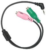 Headset Buddy Adapter: PC Headset to Phone Adapter PC35-PH25 - Use Computer Headset with Home/Cell Phones - Convert Dual 3.5mm to 2.5mm