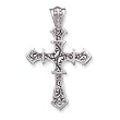 Sterling Silver Antiqued Cross Pendant with 20 Inch Sterling Silver Chain