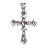 Sterling Silver Antiqued Cross Pendant with 20 Inch Sterling Silver Chain