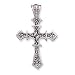 Sterling Silver Antiqued Cross Pendant with 20 Inch Sterling Silver Chain