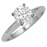 14K White Gold Ladies Solitaire Diamond Ring