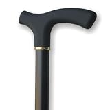 Wood cane - Black fritz handle. Feel the soft touch of this cane, it was designed by a German count to make cane use by the arthritic sufferer more comfortable. This fashionable cane has a touch of class. Weight capacity 250 pounds, height 36-37 inches, solid wood handle and shaft. Walk in style with this wooden cane.