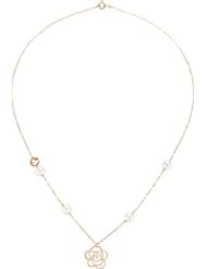 Freshwater Cultured Pearl Floral Design Necklace in 14k Rose Gold