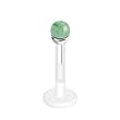 Semi-Precious Jade Bioplast Push-In Labret Monroe