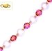 14k 6 mm Crystal and 7 mm Light-Rose Crystal Pearl Necklace - Choice 16-inch