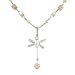 Dragonfly Pendant in Sterling Silver on a 16" Hand Woven Green Choker Necklace with Jasper Gemstone Beads, #8063