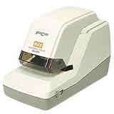Max USA Corp Products - Heavy-Duty Electronic Stapler, Flat Clinch, 5000 Cap, Gray - Sold as 1 EA - With this electronic stapler, flat clinch staples close flat, allowing papers to stack neatly and evenly. Staples up to 50 sheets of 20 lb. bond paper. Features a durable metal frame, a 5,000 staple capacity and quiet, motor-driven mechanism that delivers two staples per second. Offers a 1/4 to 3/4 throat depth. Replacement staples are F/EH-50F.