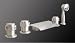 5 Piece Brushed Nickel Roman Waterfall Spout Lavatory Bathroom Faucet