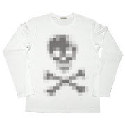 POP Tシャツ モザイクスカルがボディから浮き出てるようなティストで作成したデザインロングスリーブ！