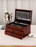 Reed & Barton Provincial Two Drawer Hand Crafted Silver Chest, Cherry