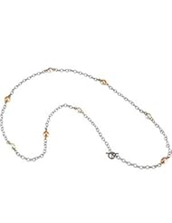 Station Necklace With Freshwater Circle Pearls by US Gems