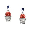Basketball - Over Hoop Sapphire Swarovski Post Charm Earrings [Jewelry]