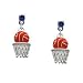 Basketball - Over Hoop Sapphire Swarovski Post Charm Earrings [Jewelry]