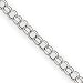14k White Gold 3mm Solid Double Link Charm Bracelet - 8 Inch - Lobster Claw - JewelryWeb