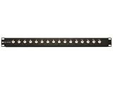 16 Port Fully Loaded F-Type Coaxial Patch Panel - 1U
