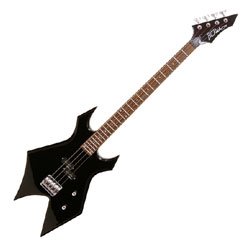 B.C. Rich Bronze Warlock Electric Bass Guitar, Black
