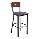 MTS Seating 951-30 Wood, Natural New England Bar Stool - Metal Frame w