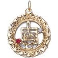 Buy Music Note in Filigree Open Frame, 14K Gold Charm made by NJ Charms now!