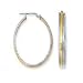 Sterling Silver and 14k Yellow Designer Oval Hoop Earrings