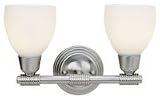 Access Lighting 23802-BS-OPL Greko 2 Light Bath Vanity Light in Brushed Steel with Opal glass
