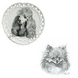 Pomeranian Heart Shaped Plate, Porcelain by Rosalinde (8' diameter)