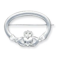 21ZX2Wjm0xL Sterling Silver Diamondcut Claddagh Pin