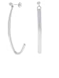 Italian Sterling Silver Polished Half-Round J-Shape Earrings