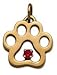 14k Puppy Paws Pendant with a January, Garnet Gemstone