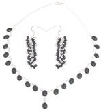 Earring Necklace Set Sterling Silver and Black Onyx Gemstones Handmade Indian Jewelry (gnklcs292)