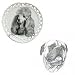 Bull Mastiff Heart Shaped Plate, Porcelain by Rosalinde (8' diameter)