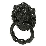 Antique Lion Door Knocker Black s35195f