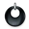 .925 Silver & Black Onyx Round Donut Pendant