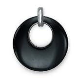 .925 Silver & Black Onyx Round Donut Pendant