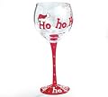 Set Of 4 Hand Blown Holiday Wine Glasses Festive Christmas Dining