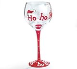 Handpainted CHRiSTMaS Ho Ho Ho WINE GLASSES set 4