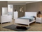 4 PIECE Kelly Youth Sleigh Bedroom Furniture Set in White Finish by Coaster – 400231 4 PIECE Kelly Youth Sleigh Bedroom Furniture Set in White Finish by Coaster – 400231