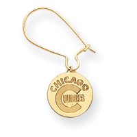 14K Chicago Cubs Disc Chicago Cubs Logo Kidney Wire Earrings