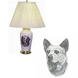 Porcelain Lamp with Australian Cattle Dog