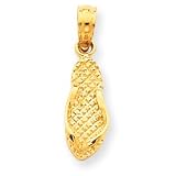 14k Jamaica Flip Flop Sandal Pendant - Measures 19.4x5.7mm