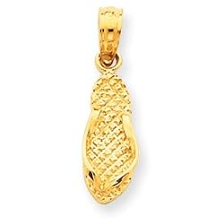14k Gold Jamaica Flip Flop Sandal Pendant