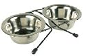 Eat on Feet Double Stainless Steel Dinner Bowls