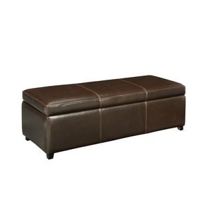Sunpan - 83301 - Chapman Storage Bench in Brown Leather