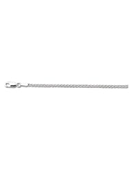 14k Solid White Gold Round Wheat Chain Necklace 2.1mm 16"