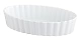 HIC Porcelain 12-by-2-1/2 Inch Deep Oval Fluted Baker