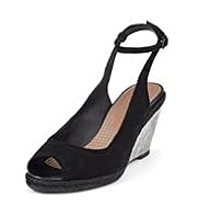 Footglove™ Fashion Suede Ankle Strap Wedge Shoes