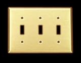 Switchplates Brass Solid Brass, Solid Brass Triple Toggle switchplate