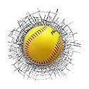 Shattersport Softball 3-D Static Cling Window Decal