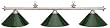57" Chrome 3-shade bar with 3 green metal shades - Billiards Equipment