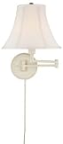 Charleston White Metal Plug-In Style Wall Lamp